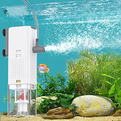 Фільтр для акваріума 3 в 1 механічне очищення води, насичення киснем та циркуляція