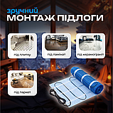 Нагрівальний мат Schwarz 1.0 м. кв. теплої підлоги електричний двожильний термо мат, фото 4