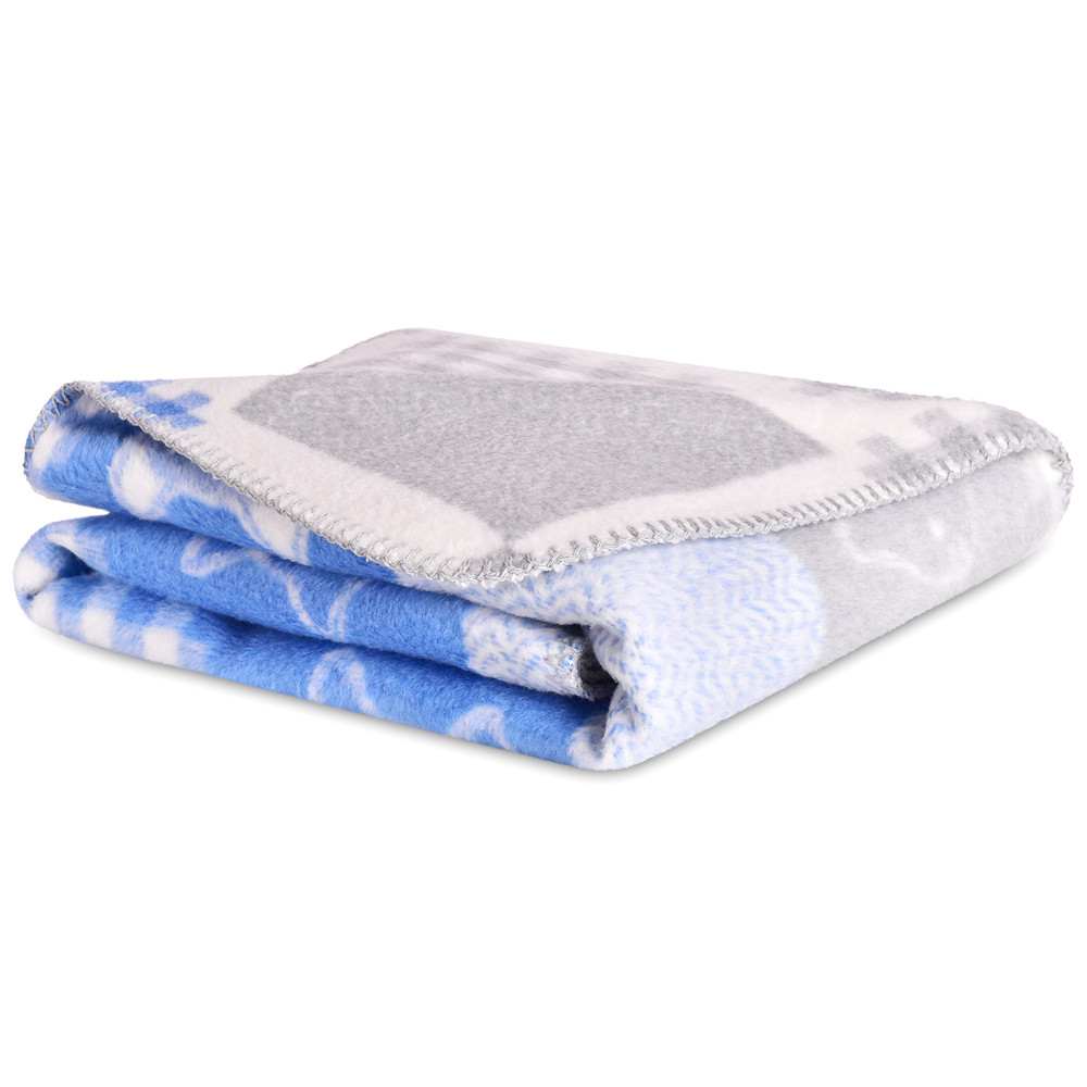 Плед дитячий бавовняний IDEIA Papaella Baby - 90x120 Кошеня блакитне, фото 1