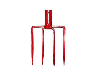 Вила копальні сталеві пруткові посилені 4 зуба L=220х180мм, фарбовані ТМ УКРАЇНА FG