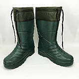 Робоче спеціальне взуття 42 размер (28 см), Теплі гумові чоботи олива, Гумові чоботи FT-765 чоловічі робочі, фото 4