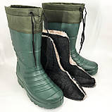 Робоче спеціальне взуття 42 размер (28 см), Теплі гумові чоботи олива, Гумові чоботи FT-765 чоловічі робочі, фото 3