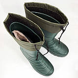 Робоче спеціальне взуття 42 размер (28 см), Теплі гумові чоботи олива, Гумові чоботи FT-765 чоловічі робочі, фото 6