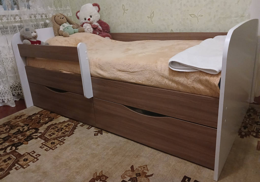 Ліжко дитяче, вікова категорія від 3х до 12 років, розмір сп. місця 1600х800мм, Дуб сонома/ Німфея Альба - фото покупців 1