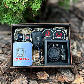 Набір з логотипом Honda в подарунковій дерев'яній коробці з темного дерева