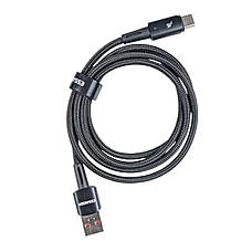 Кабель USB - Type-C ESSAGER 7A 1м LED чорний, фото 5