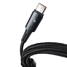 Кабель USB - Type-C ESSAGER 7A 1м LED чорний, фото 6