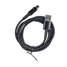 Кабель USB - Type-C USLION P01D6 7A 1м LED чорний, фото 3