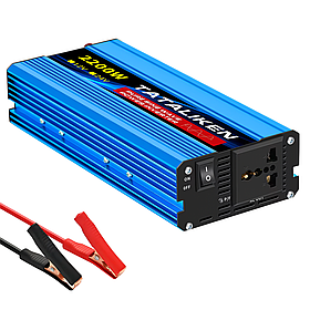 Інвертор Tataliken 1000w/2200w 12-220v чистий (правильний) синус pure sine перетворювач напруги 12в 220в