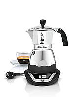 Електрична гейзерна кавоварка Bialetti Moka Easy Timer на три порції, 130 мл, для приготування кави, з автовідключенням, домашня