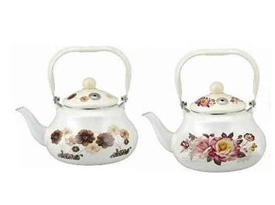 Чайник для плити 1,5л зі свістком емальований Квіти молочний EB-3351 ТМ EDENBERG FG