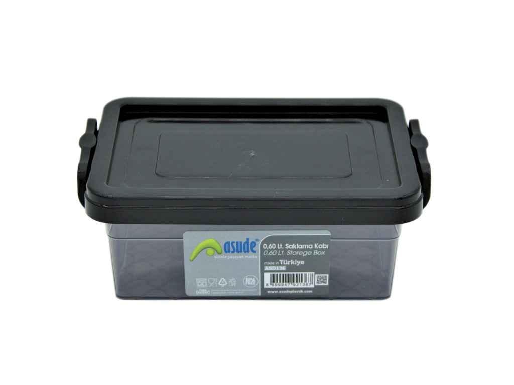 Контейнер пластиковий з кришкою 0,6л чорний ТМ ASUDE PLASTIK FG