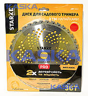 Диск STARKE PRO  8002 230mm*25.4*36T ПОСИЛЕНИЙ ПРОТИУДАРНИЙ ЗУБ для садового тримера (бензокоси) ) з  твердосплавними напайками