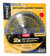 Диск STARKE PRO  8005 255mm*25.4*40T ПОСИЛЕНИЙ ПРОТИУДАРНИЙ ЗУБ для садового тримера (бензокоси) з твердосплавними напайками