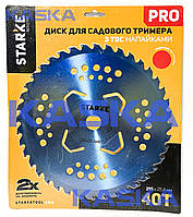 Диск STARKE PRO  8009 255mm*25.4*40T ПОСИЛЕНИЙ + 4 зуба підрізача  для садового тримера (бензокоси) ) з  твердосплавними напайками
