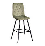 Стілець напівбарний Фред/FRED Сірий + чорний метал/м'яка оббивка, фото 2