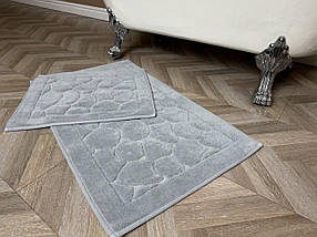 Набір килимків бавовняних для ванної 60x100 50x60 см Tropikhome Stone Grey, фото 4