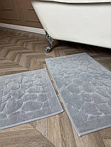 Набір килимків бавовняних для ванної 60x100 50x60 см Tropikhome Stone Grey, фото 5