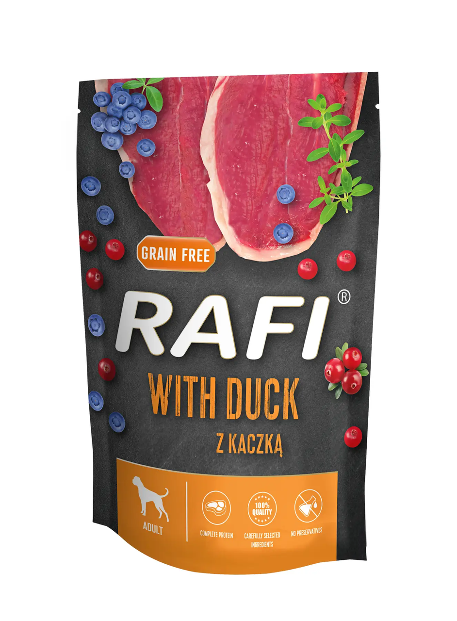 Вологий корм для дорослих собак Dolina Noteci RAFI пауч з качкою, 500 г