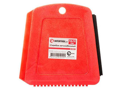 Скребок автомобільний для скла з водогоном 12х12см AT-0101 ТМ INTERTOOL FG