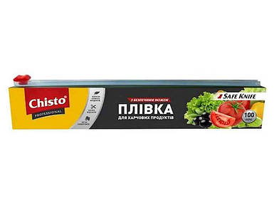 Плівка для харчових продуктів з безпечним ножем 100м ТМ Chisto FG