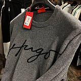 Чоловіча кофта светр HUGO BOSS D12396 сірий, фото 3