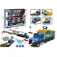 Трейлер на бат-ці,світло,звук,машинки у наборі,в кр-ці,39,5х12,5х32,3см №660-S42(9)(18) КІ