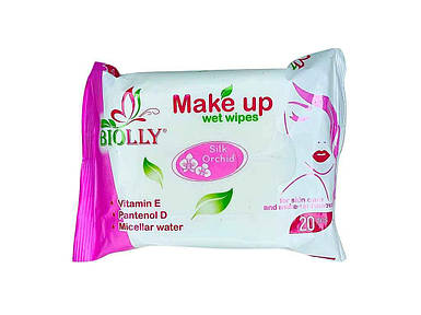 Вологі серветки make up, 20 шт ТМ BIOLLY FG
