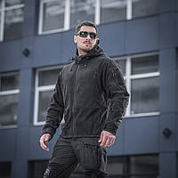 M-Tac чоловіча чорна тепла військова флісова куртка з капюшоном Windblock Division Gen.II Black
