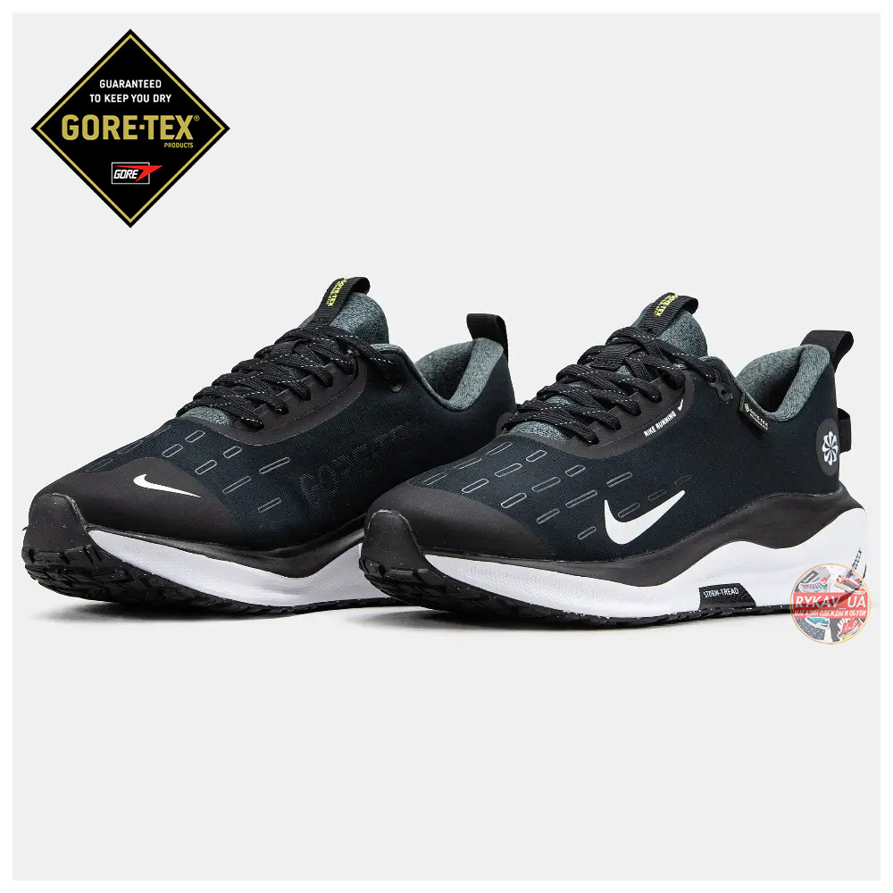 Чоловічі кросівки Nike React X Infinity Run 4 Gore-Tex Black White, чорно-білі кросівки найк реакт інфініті ран 4 гортекс