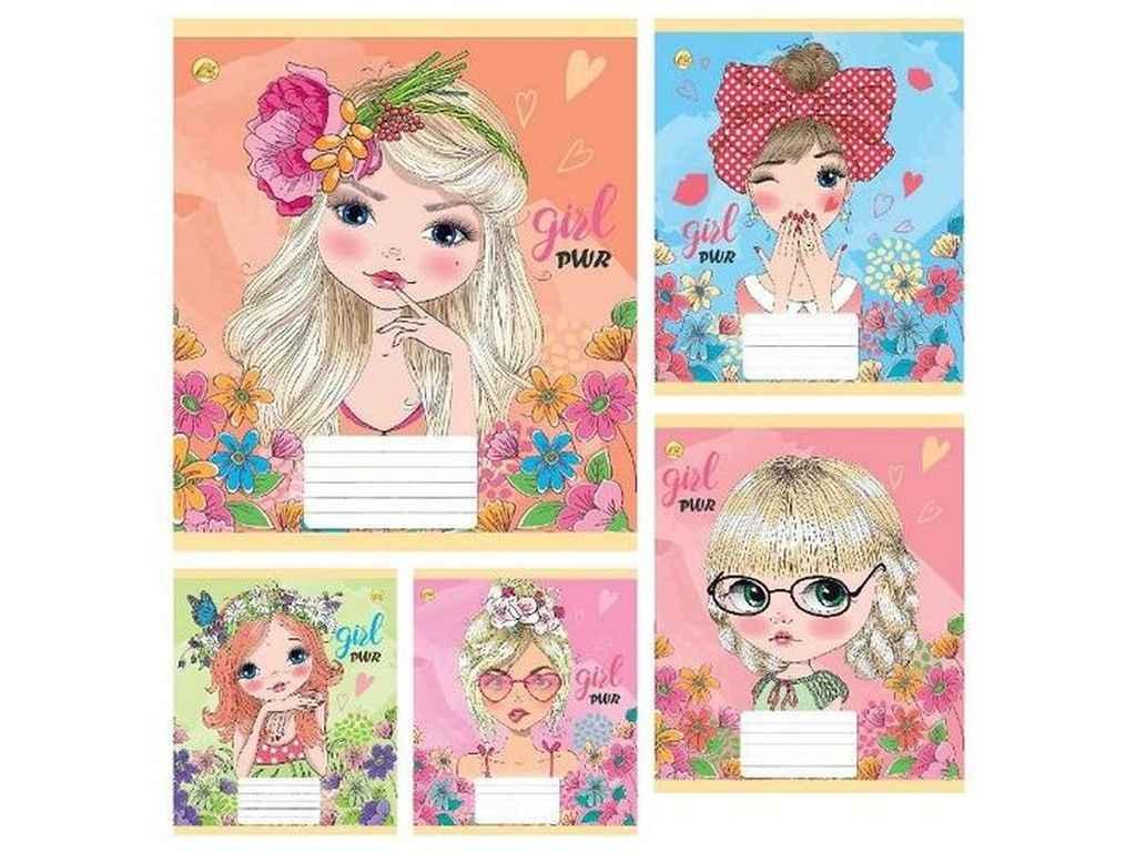 Зошит в клітинку 12арк. 25шт/уп Тверда 41113 GIRL ТМ ТЕТРАДА FG