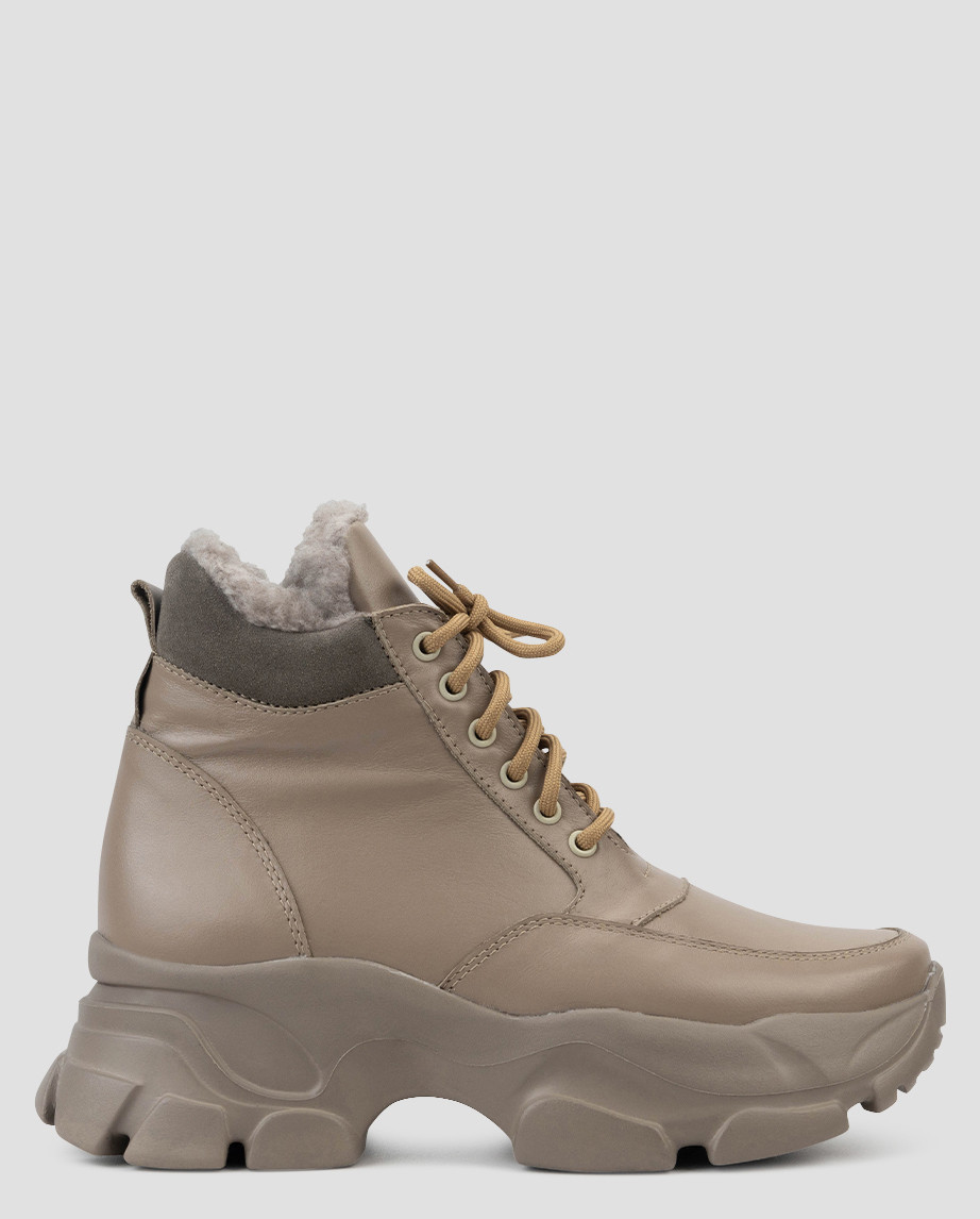 Кросівки високі жіночі бежеві натуральна шкіра Україна Libero — розмір 38 (24,5 см) (модель:, фото 1