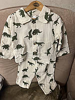 Дитяча натуральна піжама сорочка та  штанці для малюків/ дитячий домашній одяг/дитяча піжама з бавовни 9-12 міс 80 см