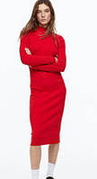 H&M Сукня міді червона в рубчик розмір S