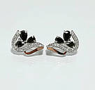 Срібні сережки з золотими пластинами, фото 2