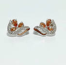 Срібні сережки з золотими пластинами, фото 6