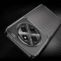 Протиударний чохол Карбон для Poco C75 чорний гумовий бампер