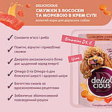Корм вологий Delickcious для дорослих собак Смужки з лососем та морквою в крем-супі 85 г, фото 3