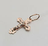 Хрест з розп'яттям в червоному золоті, фото 2