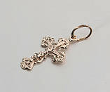 Хрест з розп'яттям в червоному золоті, фото 2