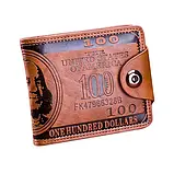 Гаманець з візерунком 100 доларів Klf wallet, фото 4