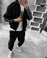 Чоловічий костюм із флісу з лампасами Зимовий кофта/худі на змійці та штани Турецький двосторонній фліс 48-52