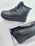 Жіночі кросівки зимові чорні, фото 4