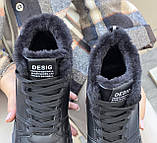 Жіночі кросівки зимові чорні, фото 6