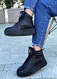 Жіночі кросівки зимові чорні, фото 10