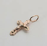 Хрест з розп'яттям в червоному золоті, фото 2