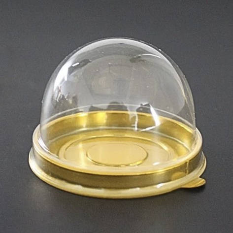 Упаковка для десерта ∅75х50 мм (50 шт.) золото, фото 1