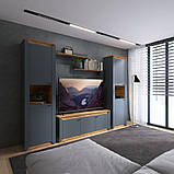 Пенал відкритий 600 Нордик, Дуб Крафт Золотий, Графіт, фото 5