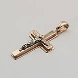 Хрест з розп'яттям в червоному золоті, фото 2