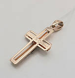 Хрест з розп'яттям в червоному золоті, фото 3